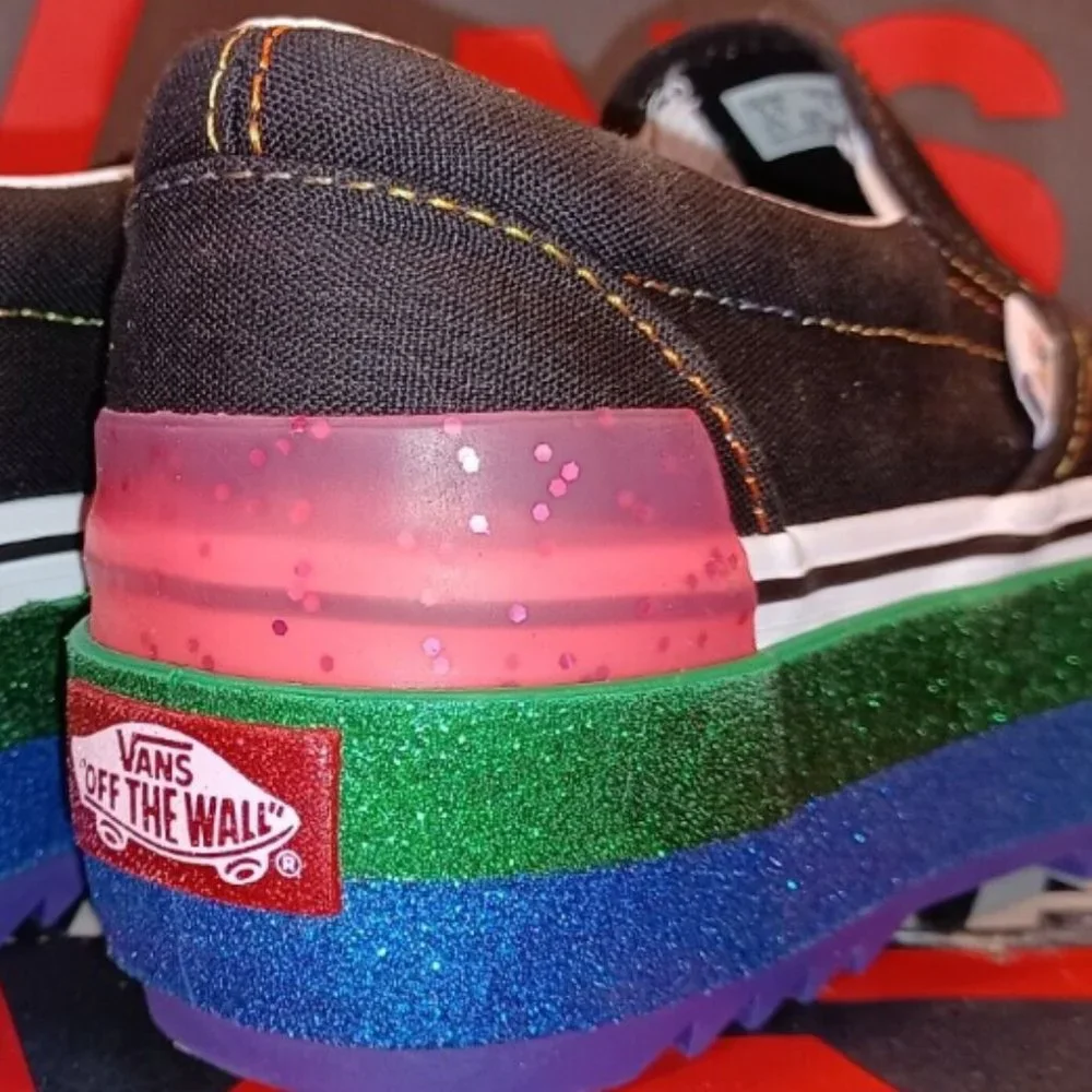 Vans Old Skool Stacked Rainbow Glitter Platform Men's 3.5/Women's 5 VN0A4U15WW1
